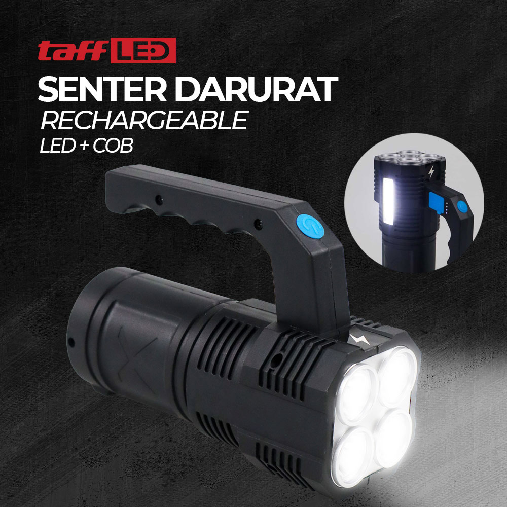 TaffLED Senter Darurat Flashlight Rechargeable LED and COB 1200mAh - SL16