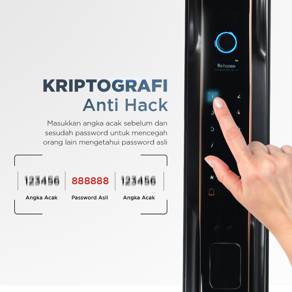 YONGLISHUN Smart Door Lock Fingerprint 3D Face Recognition Card Eques - YS-3D