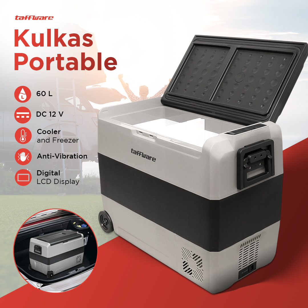 Taffware Kulkas Mobil Portable Car Mini Fridge Freezer 60L - T60