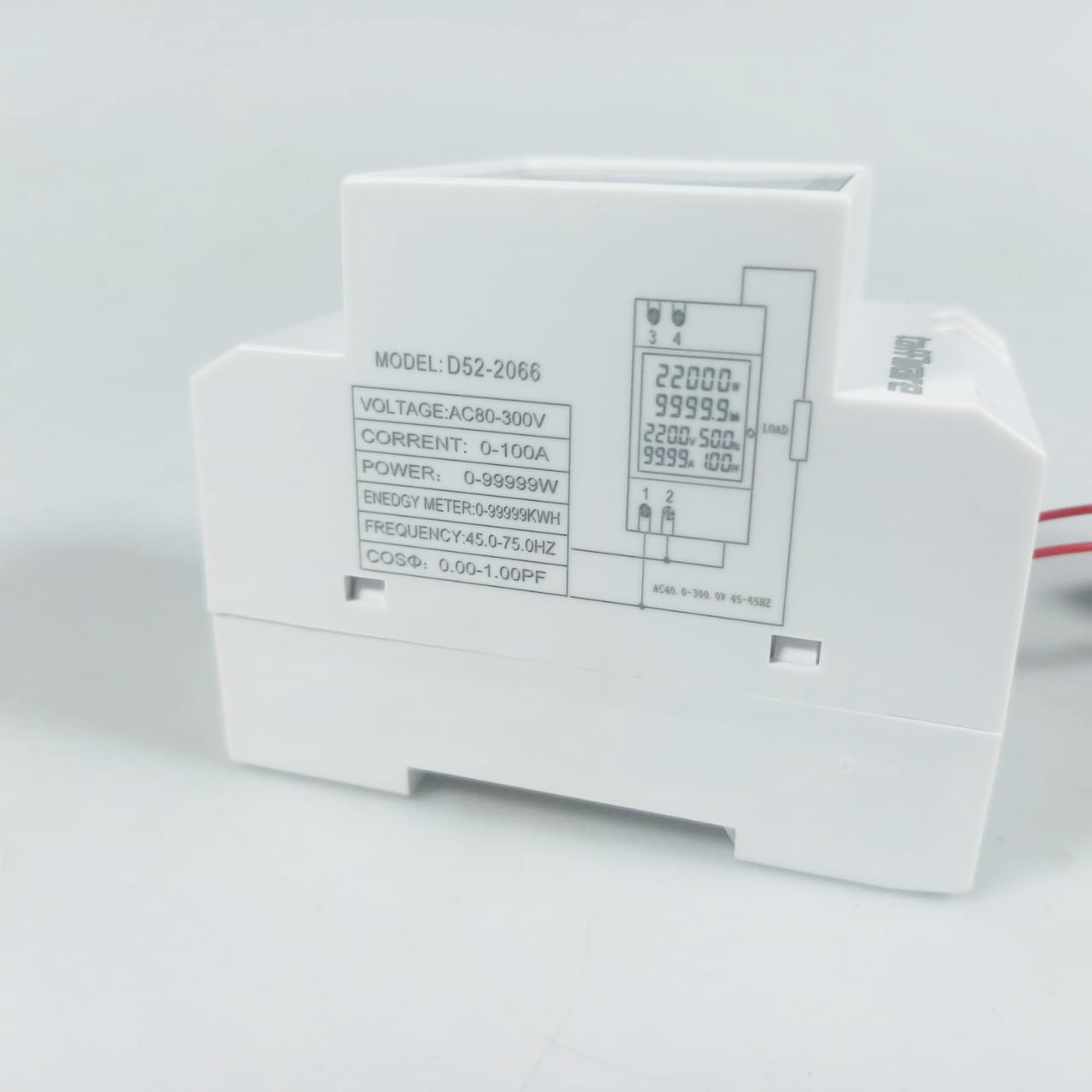Taffware Meteran Listrik Digital Display Din Rail Single 300V - D52-2066