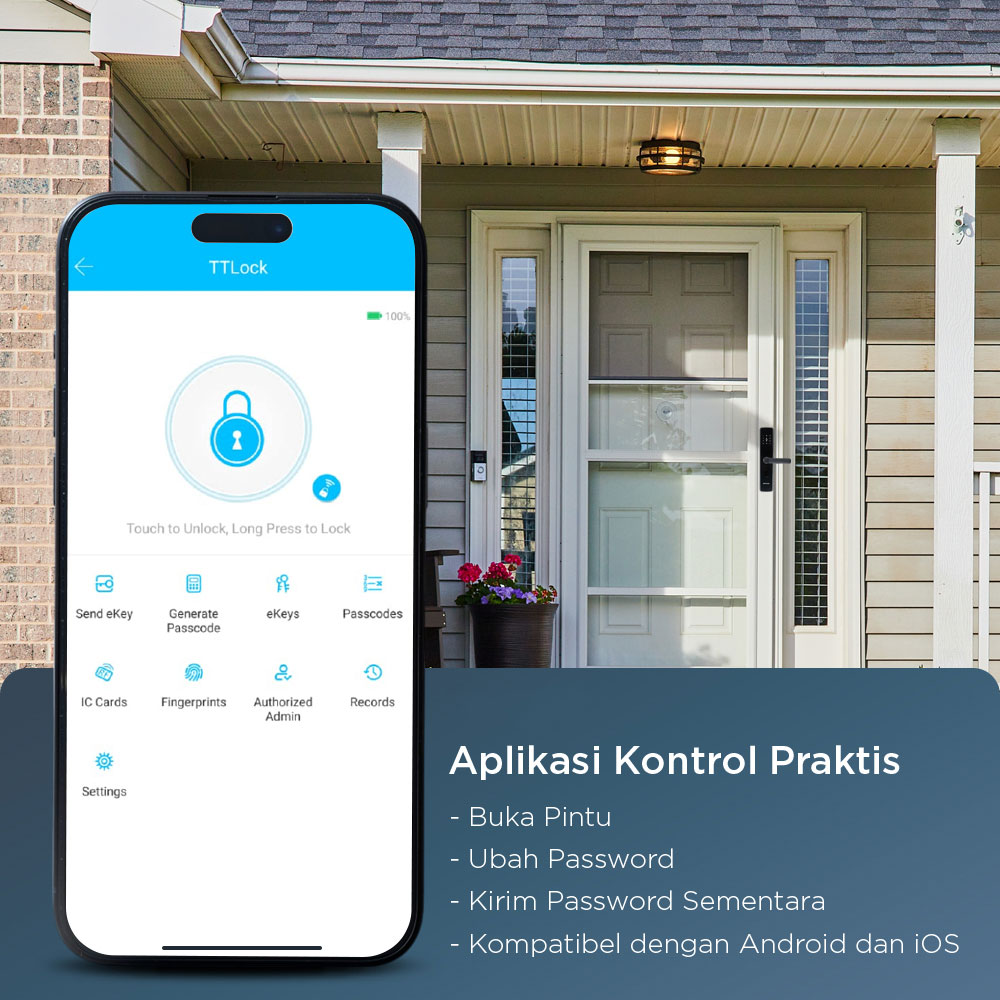 Ximiir Smart Door Lock Password Bluetooth Card Alarm TTLock - F8-TT-M