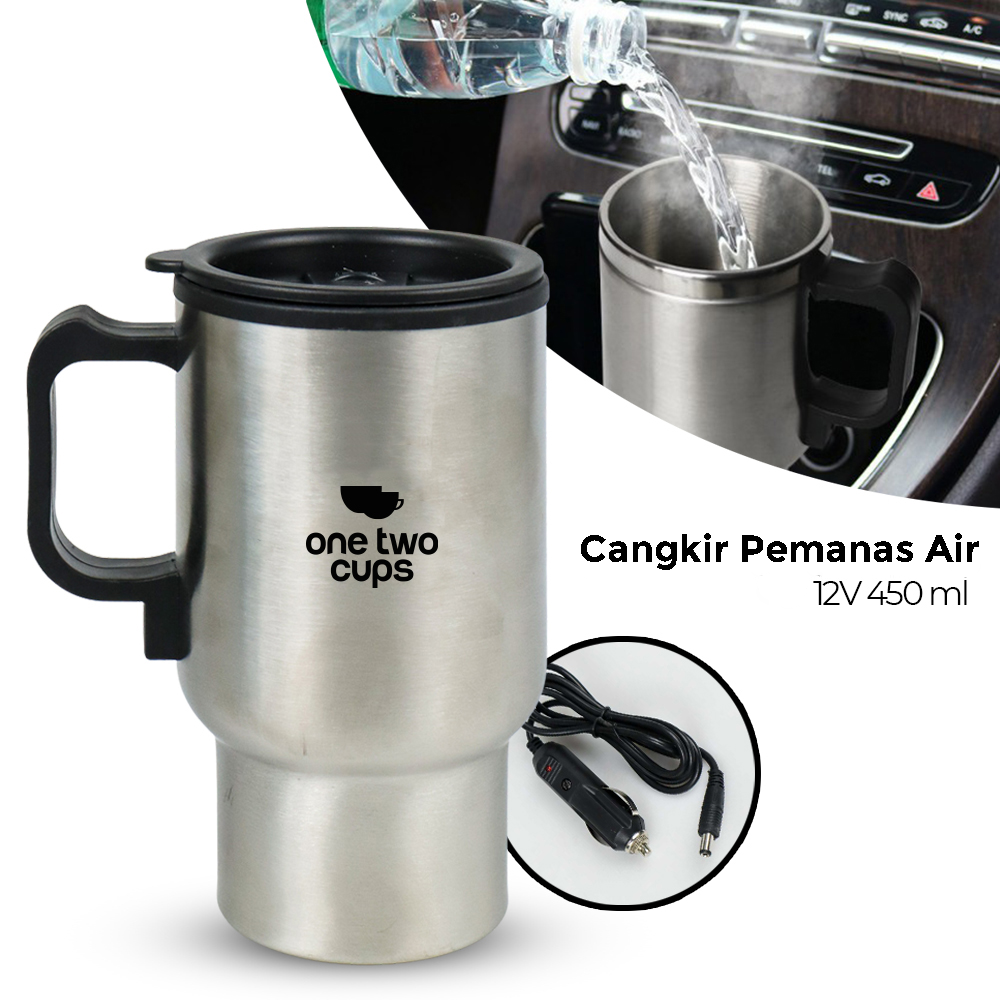 One Two Cups Cangkir Pemanas Air Elektrik Mobil Travel Mug 450ml - NJ88