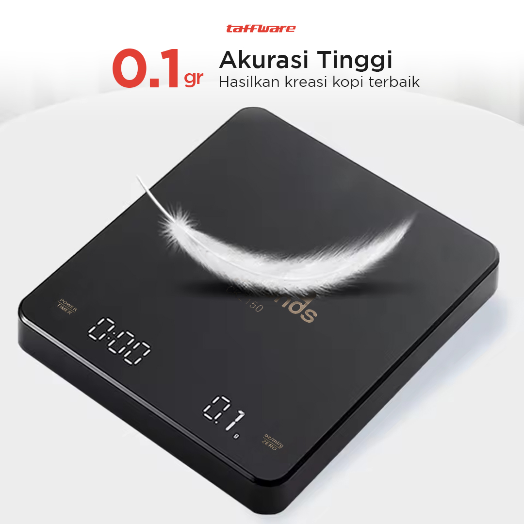 Taffware Digipounds Timbangan Kopi Digital Timer Coffee Scale 3kg 0.1g - CK2150
