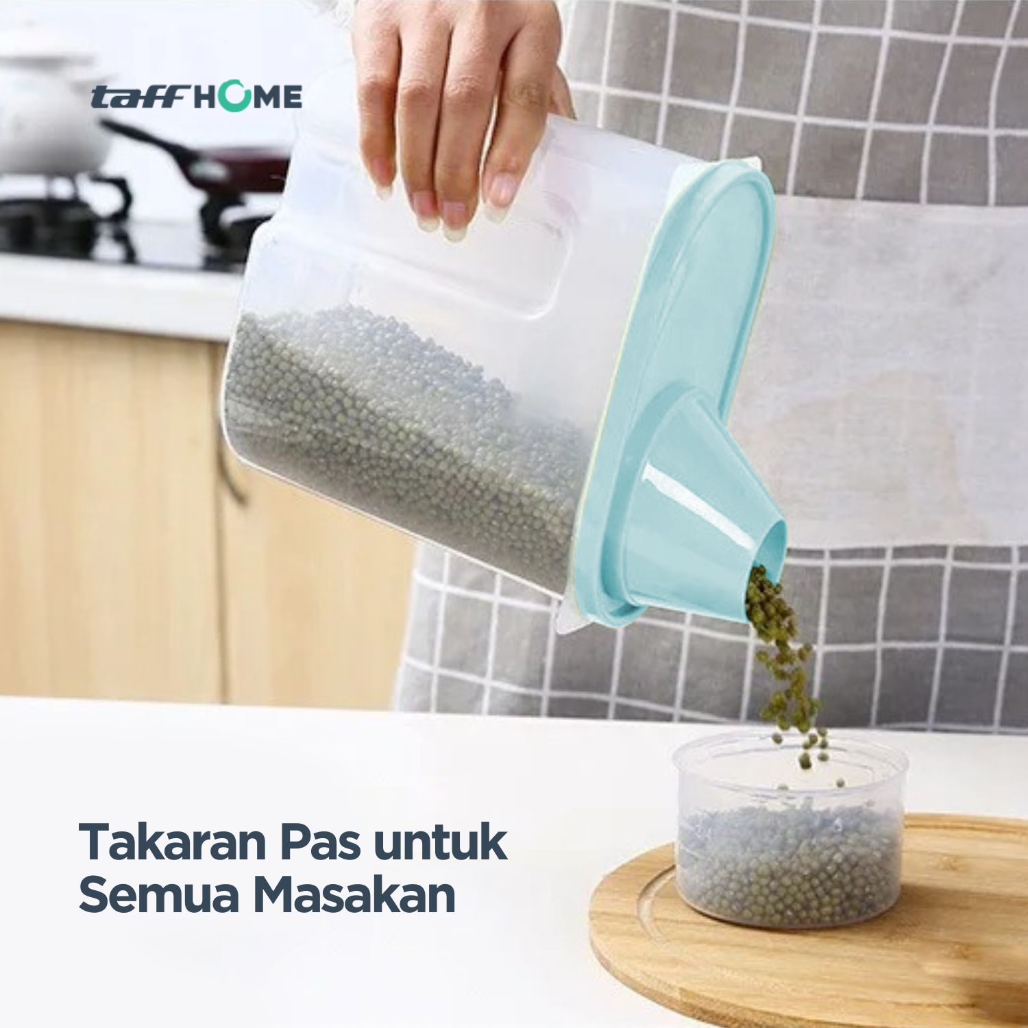 TaffHOME Toples Plastik Penyimpanan Makanan Storage Jar with Spout - H1211
