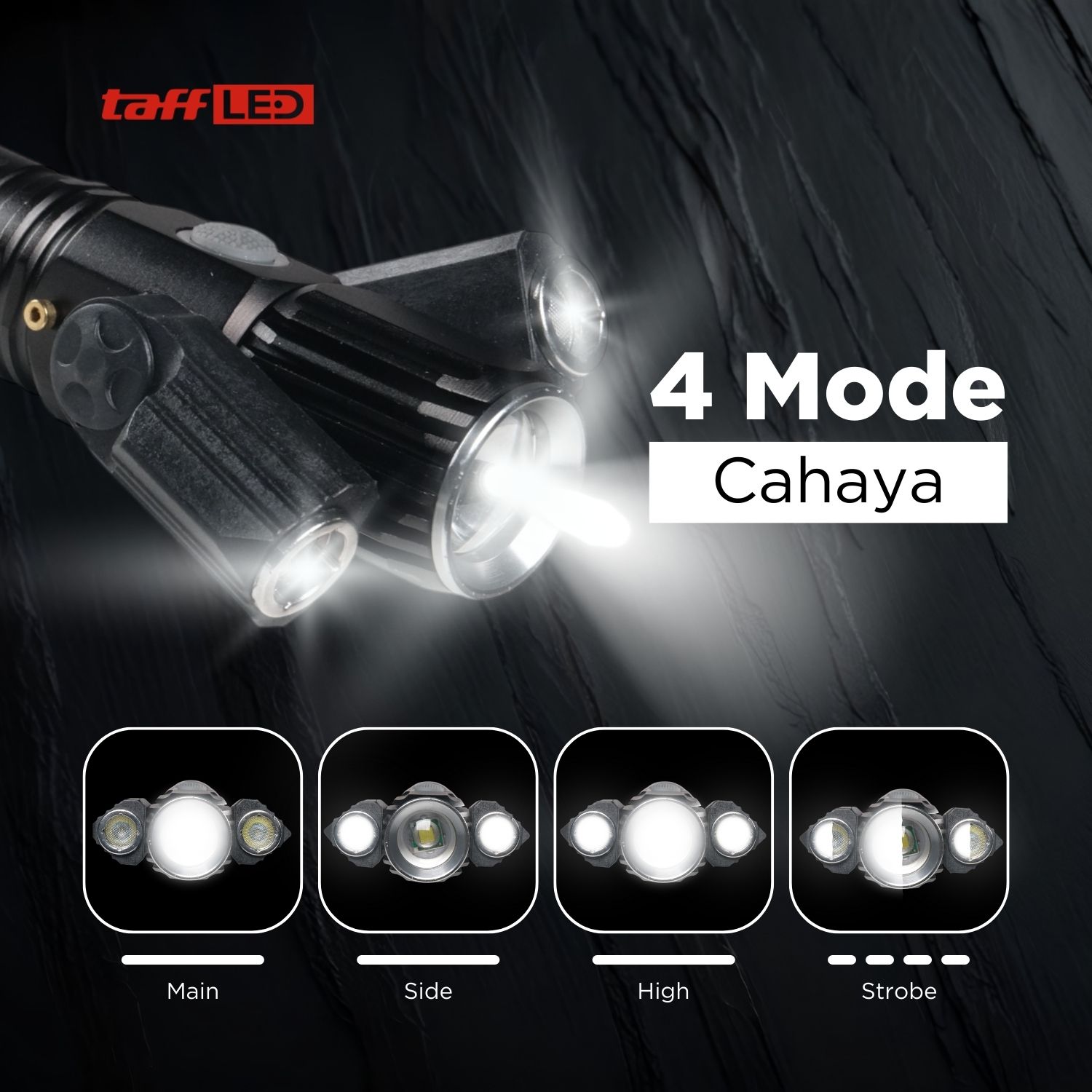 TaffLED Senter LED Telescopic Zoom Cree XML-T6 dan 2x XPE 1500 Lumens - KS-737