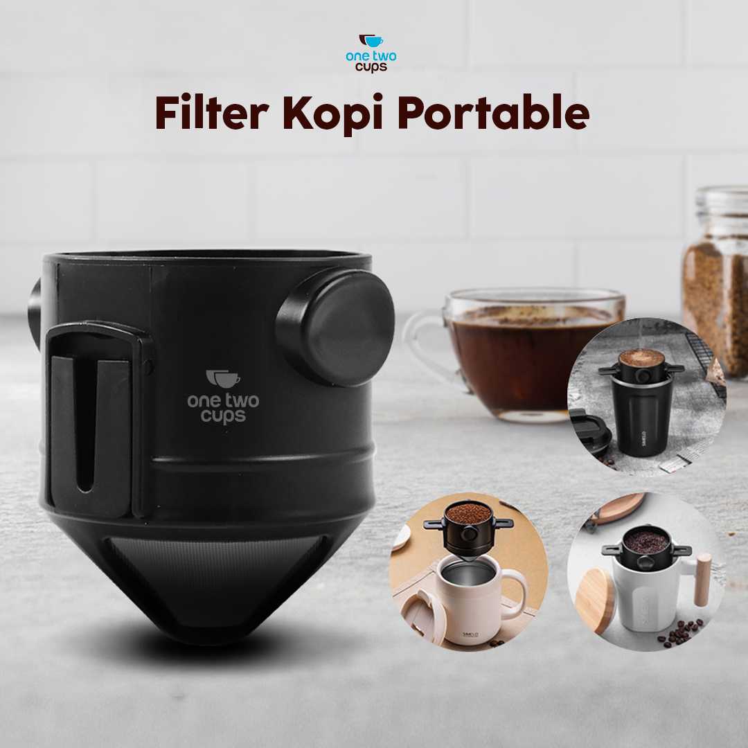 One Two Cups Filter Penyaring Kopi Portable Cone Coffee Dripper - F-402