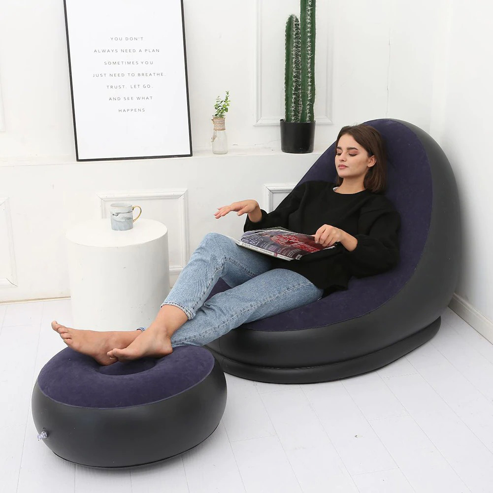 Senyoubao Sofa Malas Lazy Bean Bag Inflatable dengan Bantalan Kaki - 81003