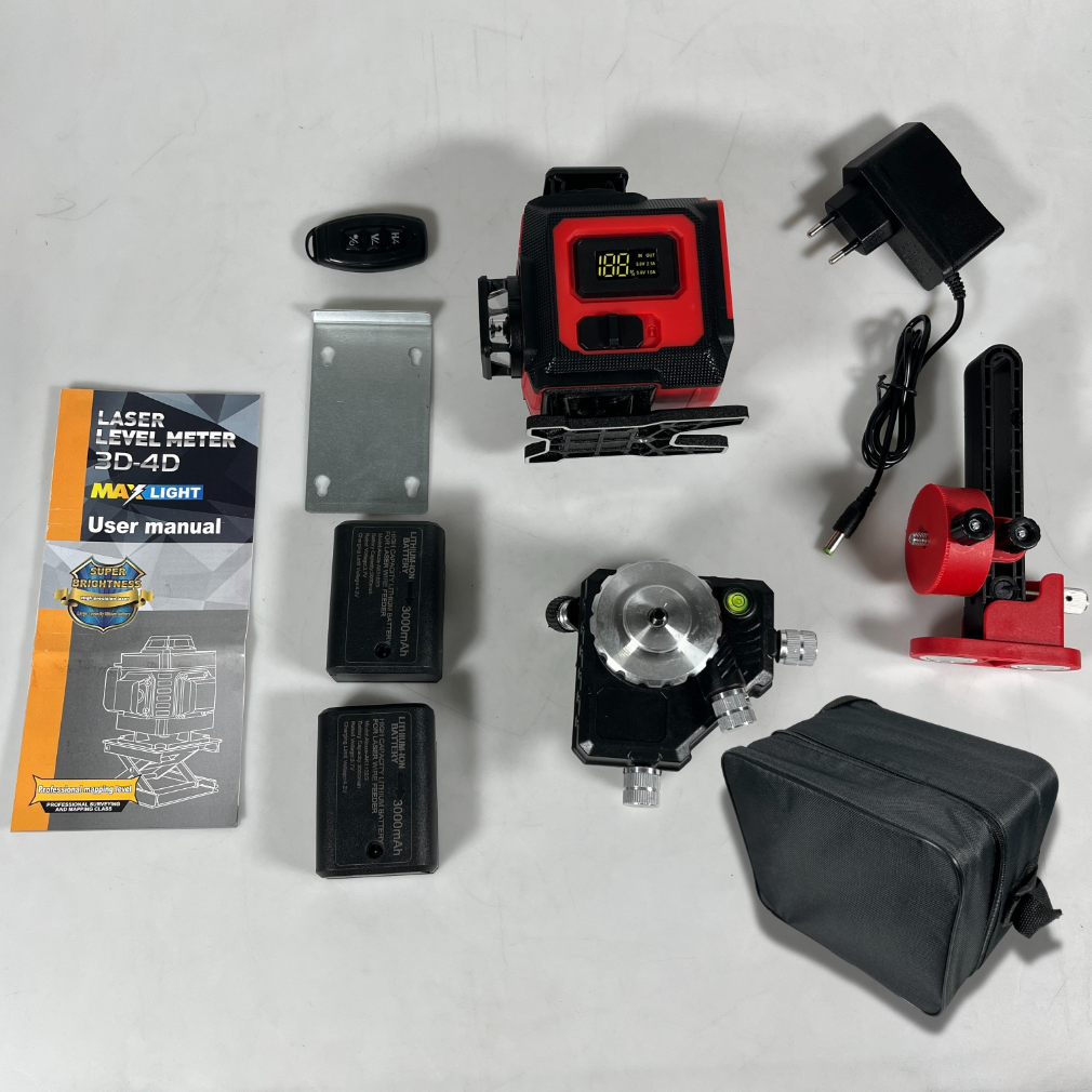 WEIDDW Laser Level Self Leveling 4D 16 Lines 3000mAh with Remote - M500