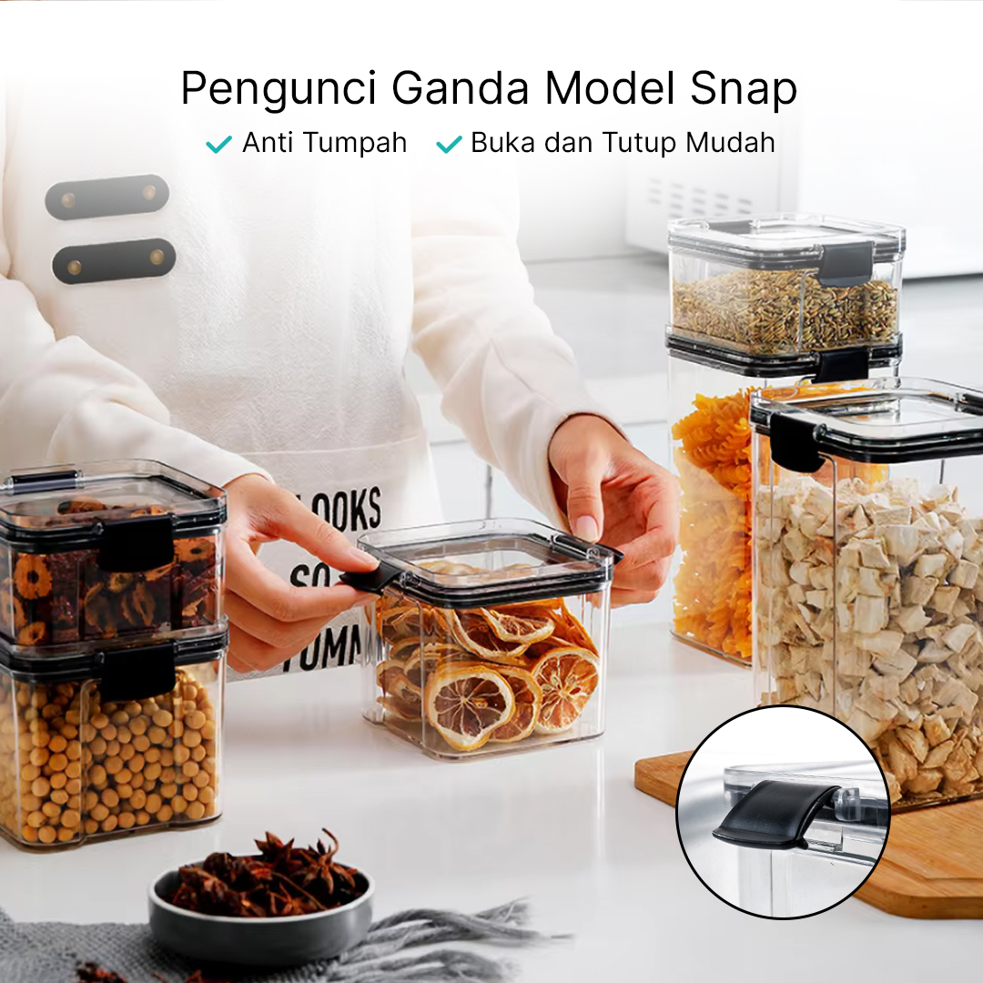 MeHaa Toples Plastik Penyimpanan Makanan Kedap Udara Storage Jar - YF0086