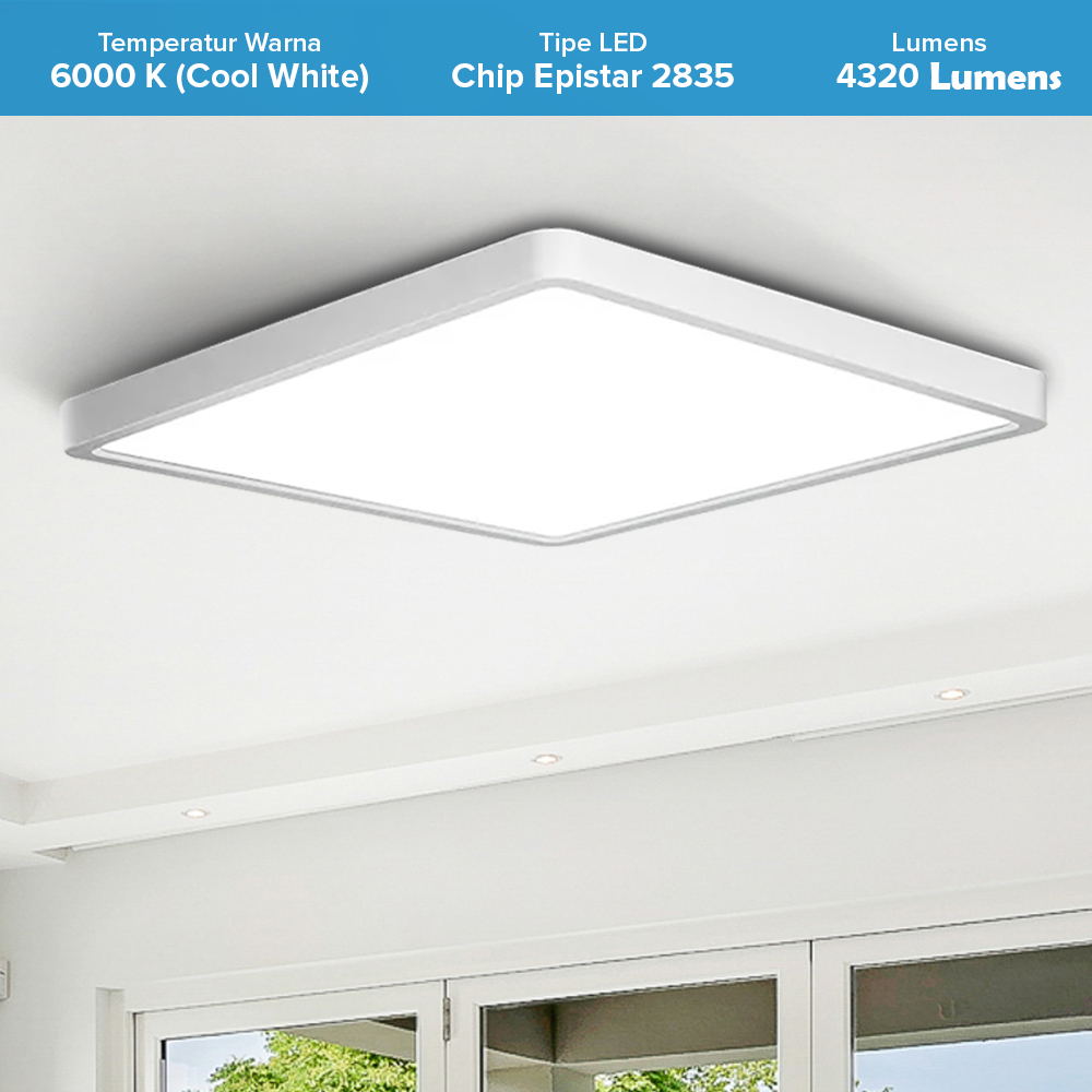 MARPOU Lampu Plafon LED Ceiling 48W 39.5x39.5cm Light Cool White - MA24