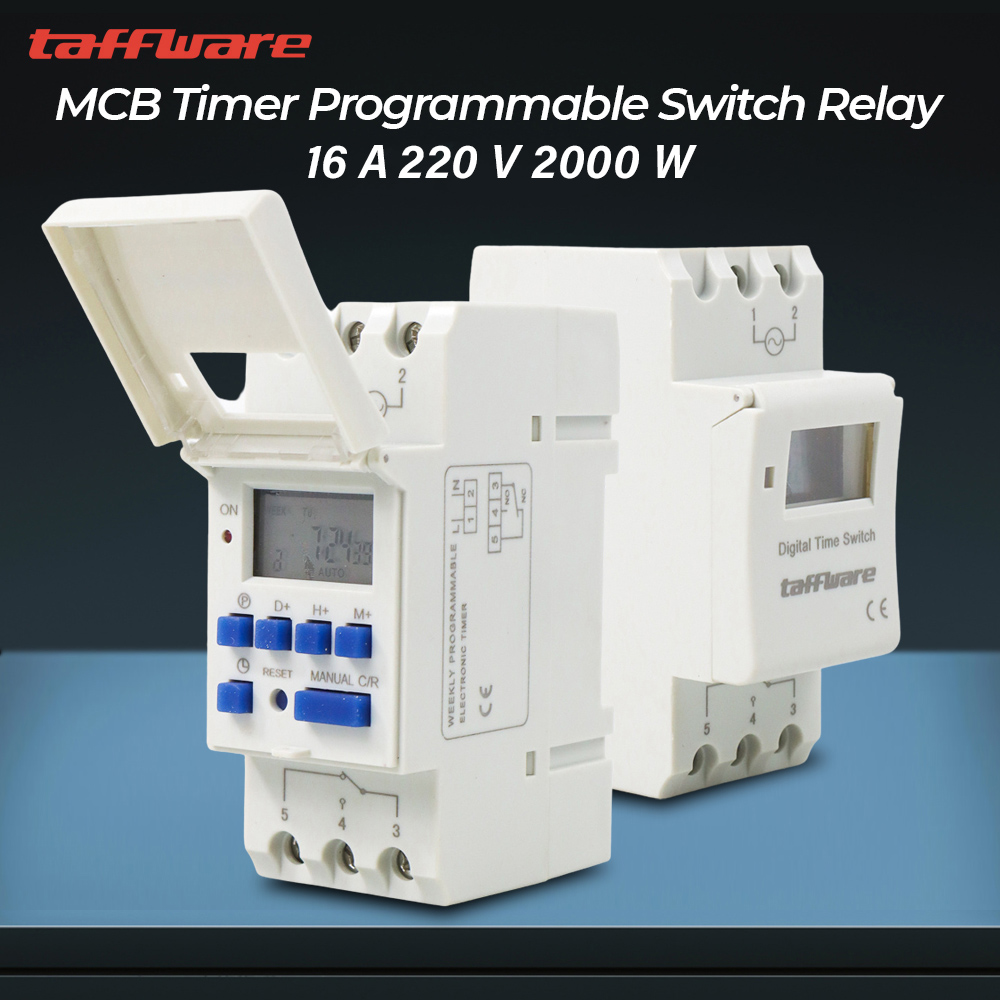 Taffware Programmable Digital Timer Switch 20 Program 220V/25A(16A) - THC30A