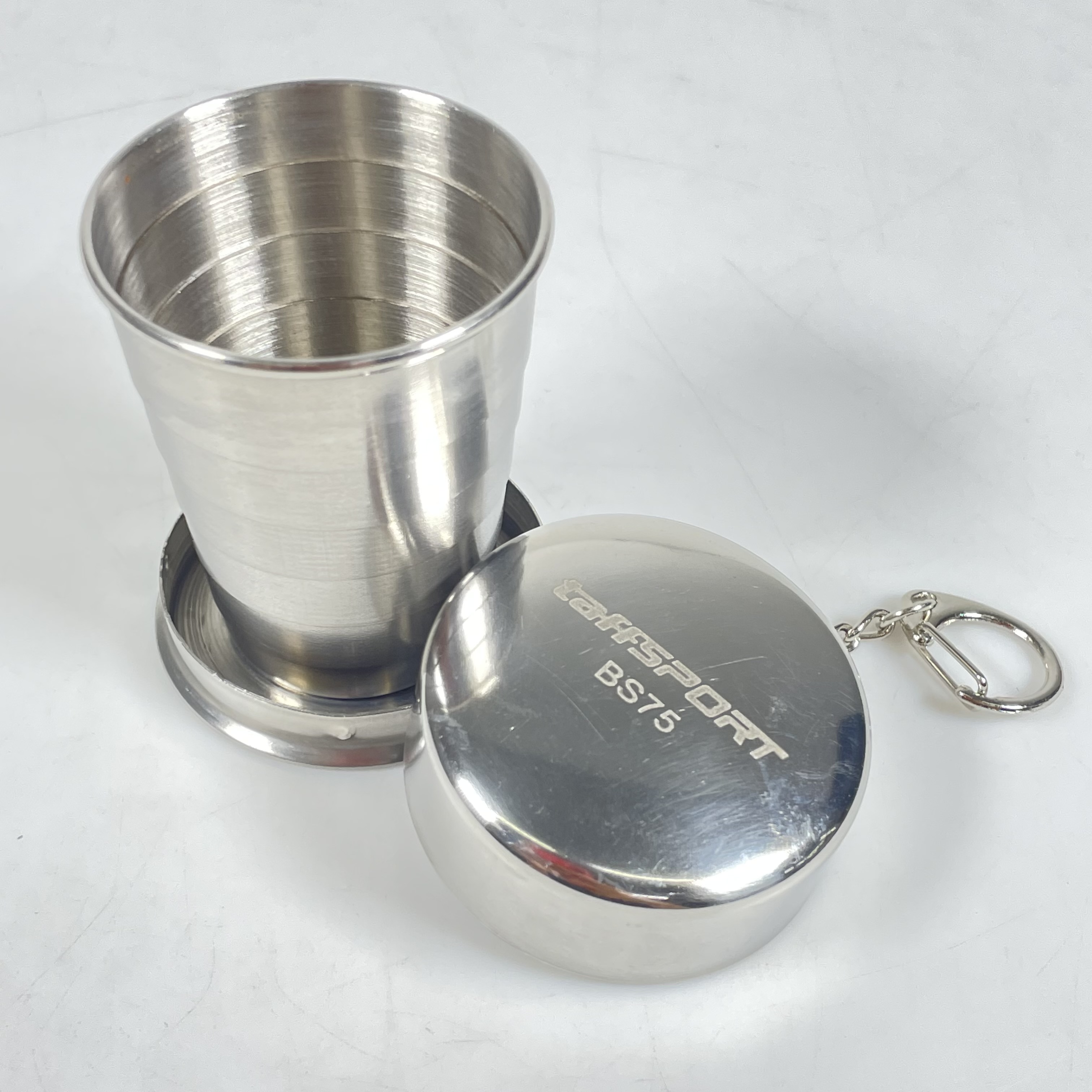TaffSPORT Gelas Lipat Stainless Steel Foldable Cup Carabiner 69ml - BS75
