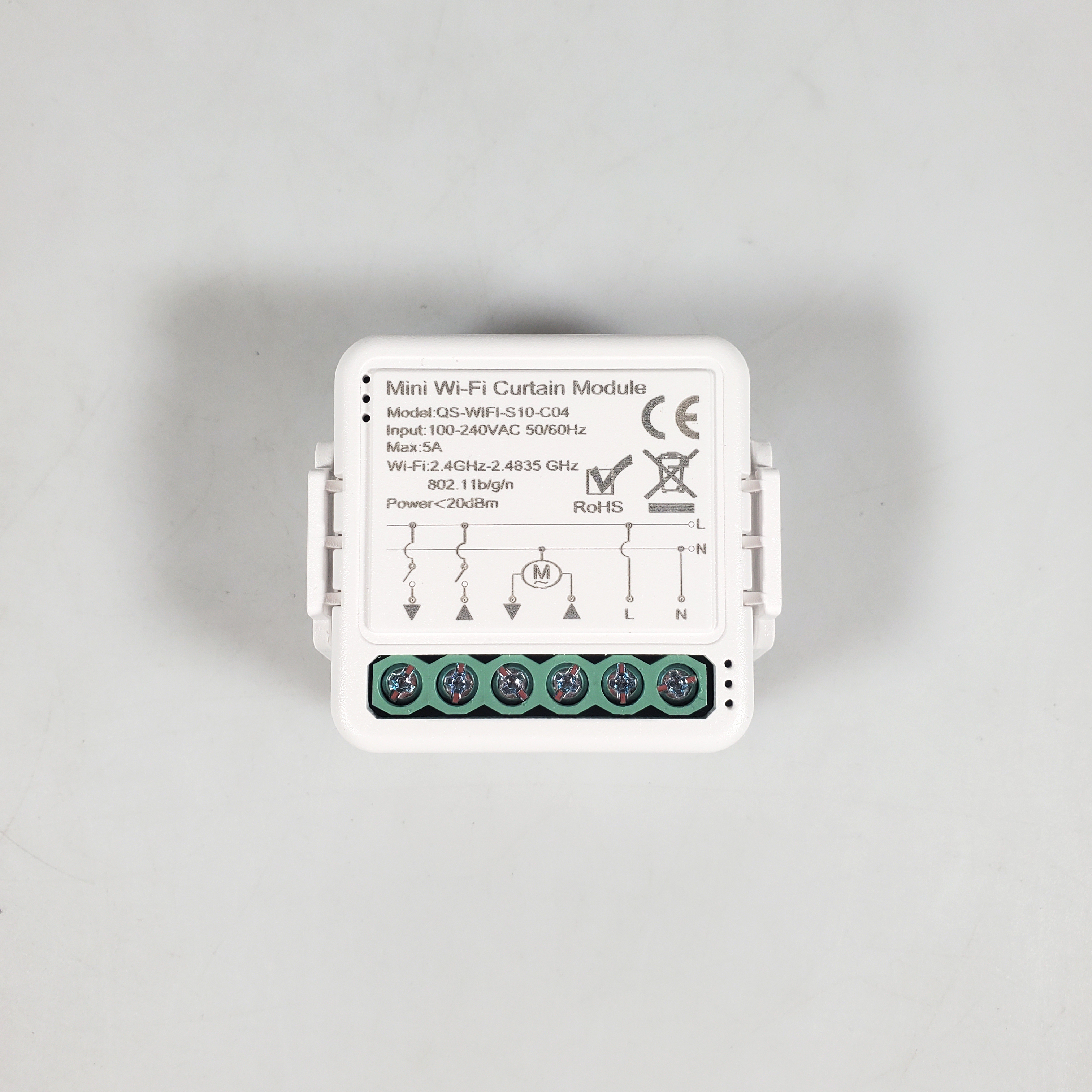 Aubess Mini Smart Curtain Switch WiFi Tuya 1 CH Control Module 5A - QS-WIFI-S10-C04