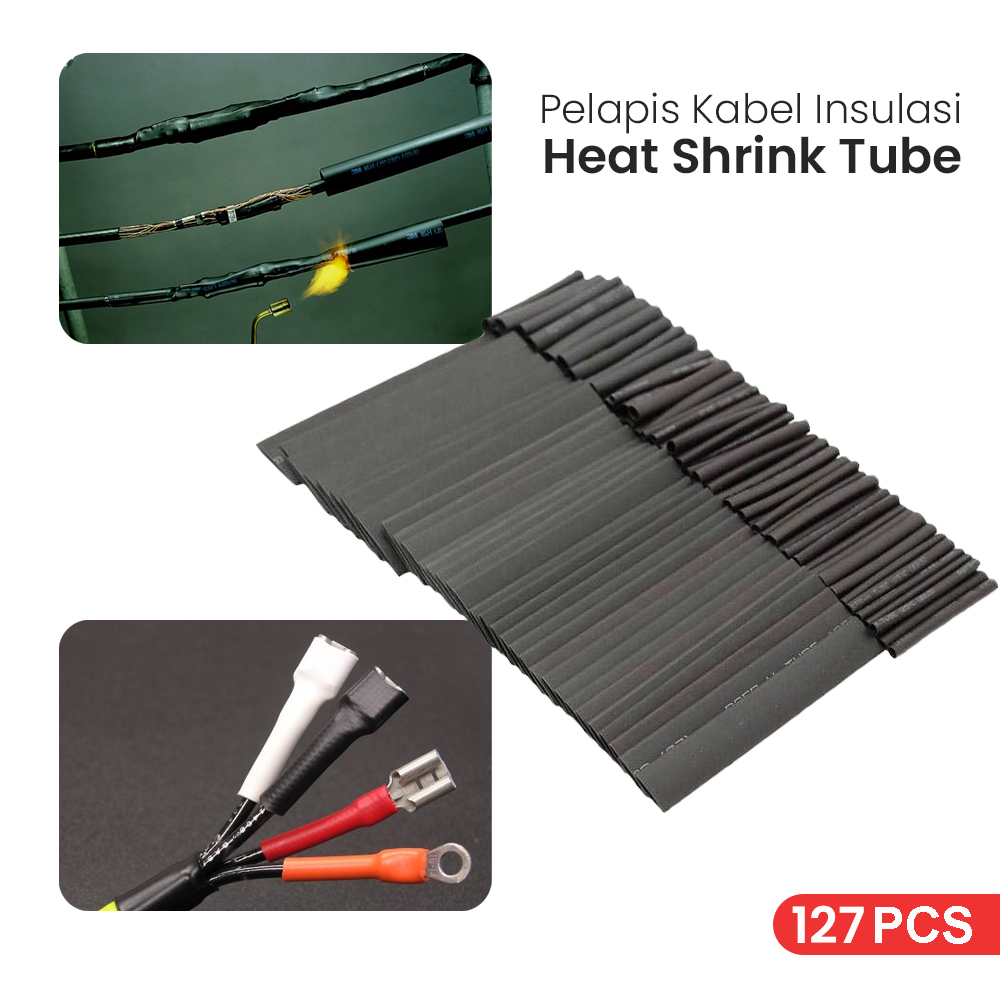 Taffware Selongsong Pelapis Kabel Insulasi Heat Shrink Tube 127 PCS - RSG-AHZ