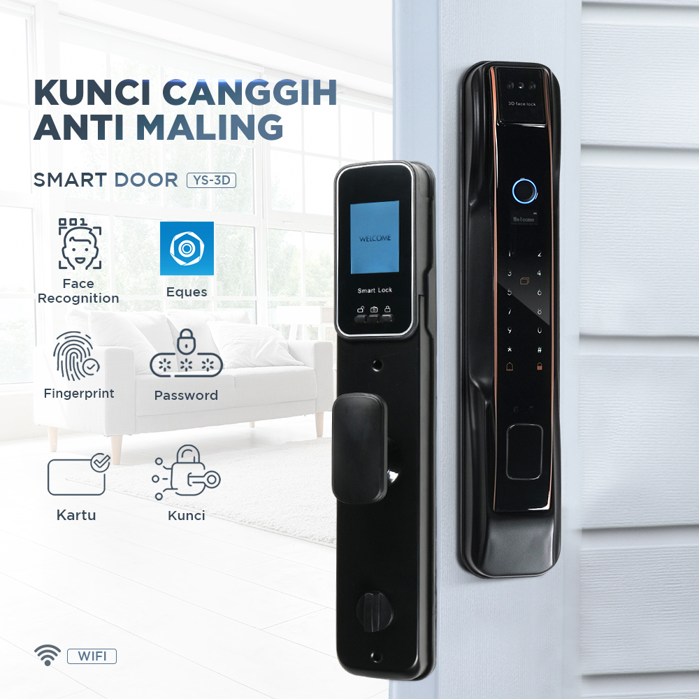 YONGLISHUN Smart Door Lock Fingerprint 3D Face Recognition Card Eques - YS-3D