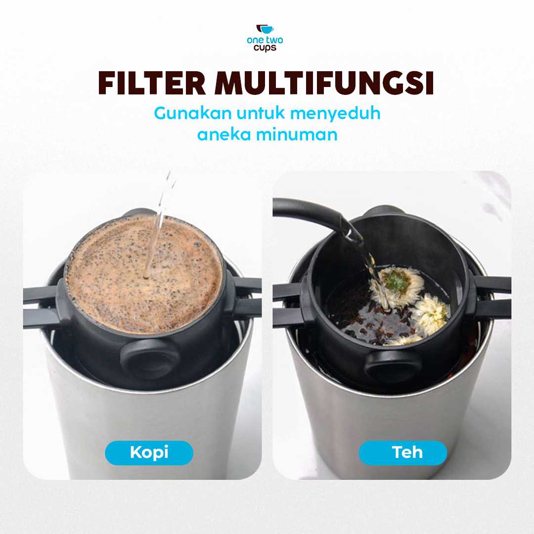 One Two Cups Filter Penyaring Kopi Portable Cone Coffee Dripper - F-402 - Gambar 5
