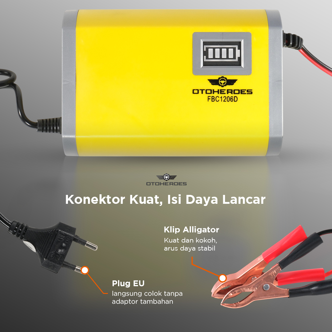 OTOHEROES Charger Aki Mobil Motor Intelligent Battery Charger 12V 6A - FBC1206D