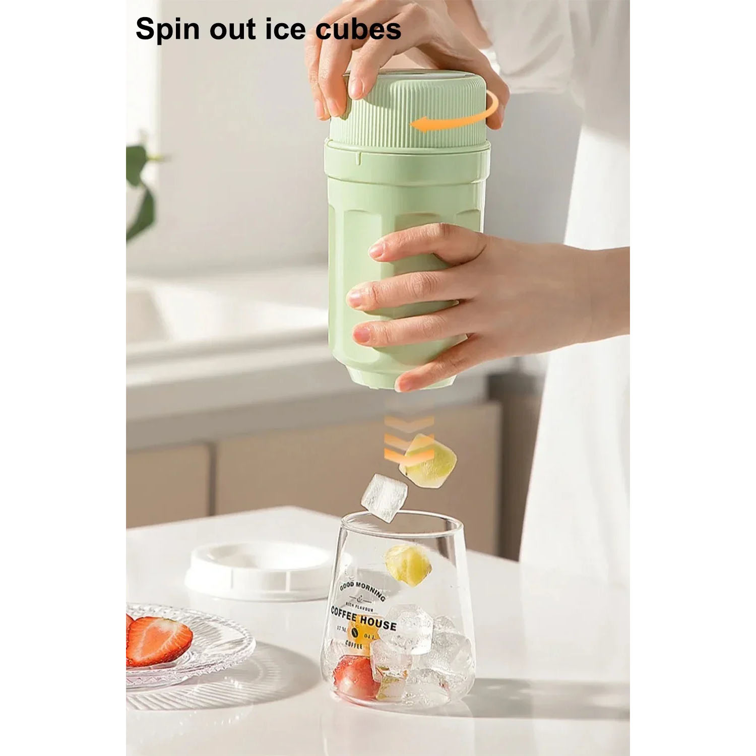 DUMO Cetakan Es Batu Gelas Putar Ice Cube Mold 10 Grid 3 Tray - UUFE44