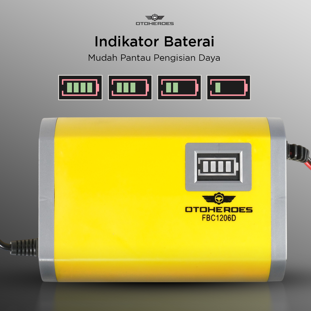 OTOHEROES Charger Aki Mobil Motor Intelligent Battery Charger 12V 6A - FBC1206D