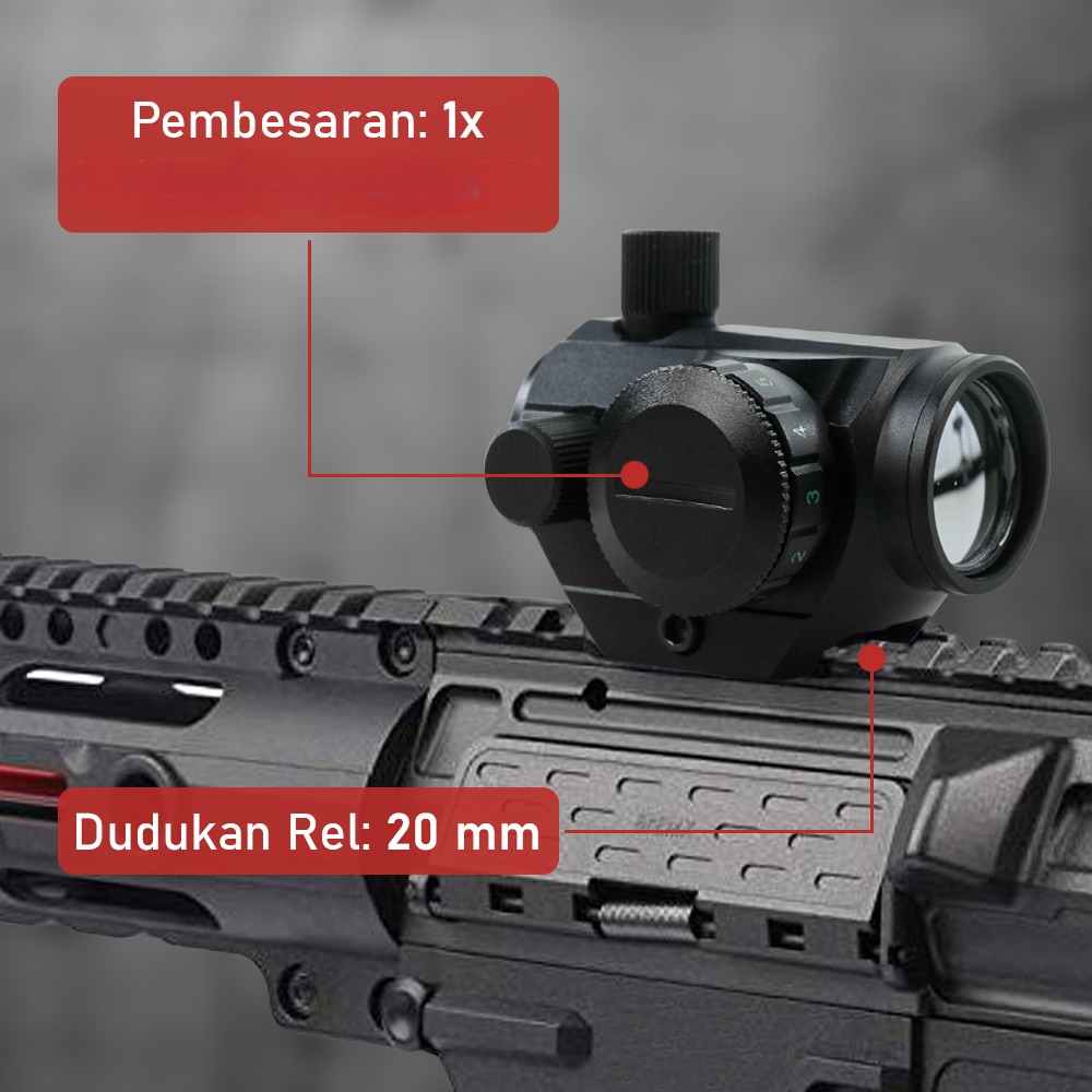 Kekeran Teropong Senapan Holographic Red Dot Scope 20mm - M-01