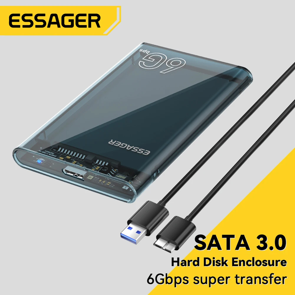 ESSAGER External HDD SSD Enclosure Case 2.5 Inch SATA III USB 3.0 - EYPS0-XZ20-P