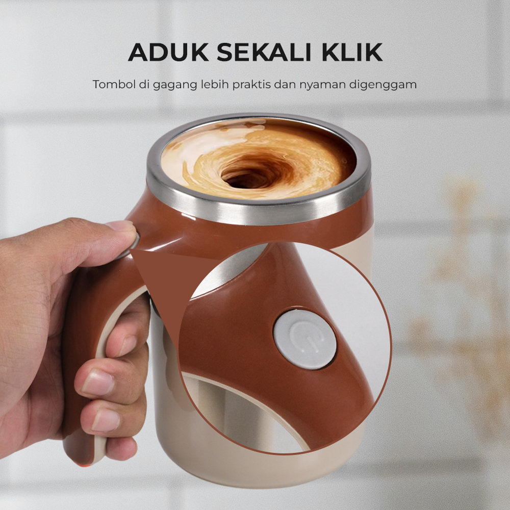 Ditim Cangkir Aduk Otomatis Rechargeable Self Stirring Mug 380ml - JY-101