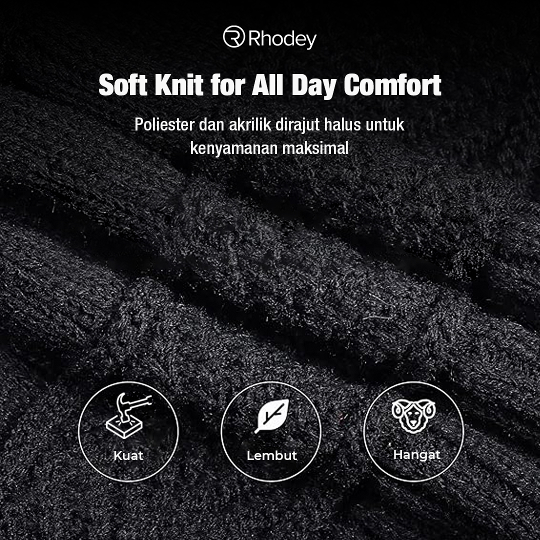 Rhodey Topi Kupluk Rajut Pria Wanita Poliester Winter Beanie Hat - R54