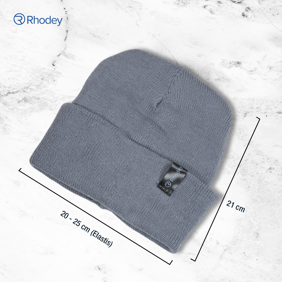 Rhodey Topi Kupluk Rajut Pria Wanita Polyester Beanie Hat Winter - EC002