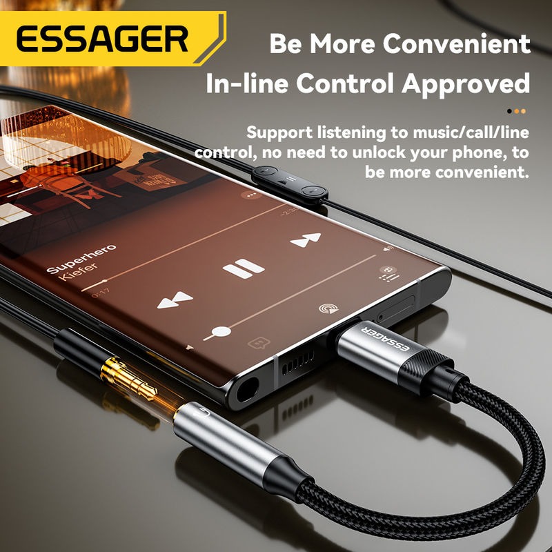 ESSAGER Kabel Adapter Audio 3.5mm Jack Female - ZY0G