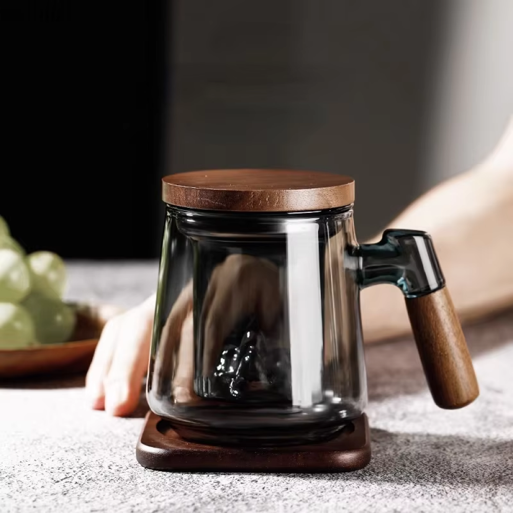 YILEGO Teko Teh Kaca Saringan Tahan Panas Api Infuser Teapot 500ml - YG500