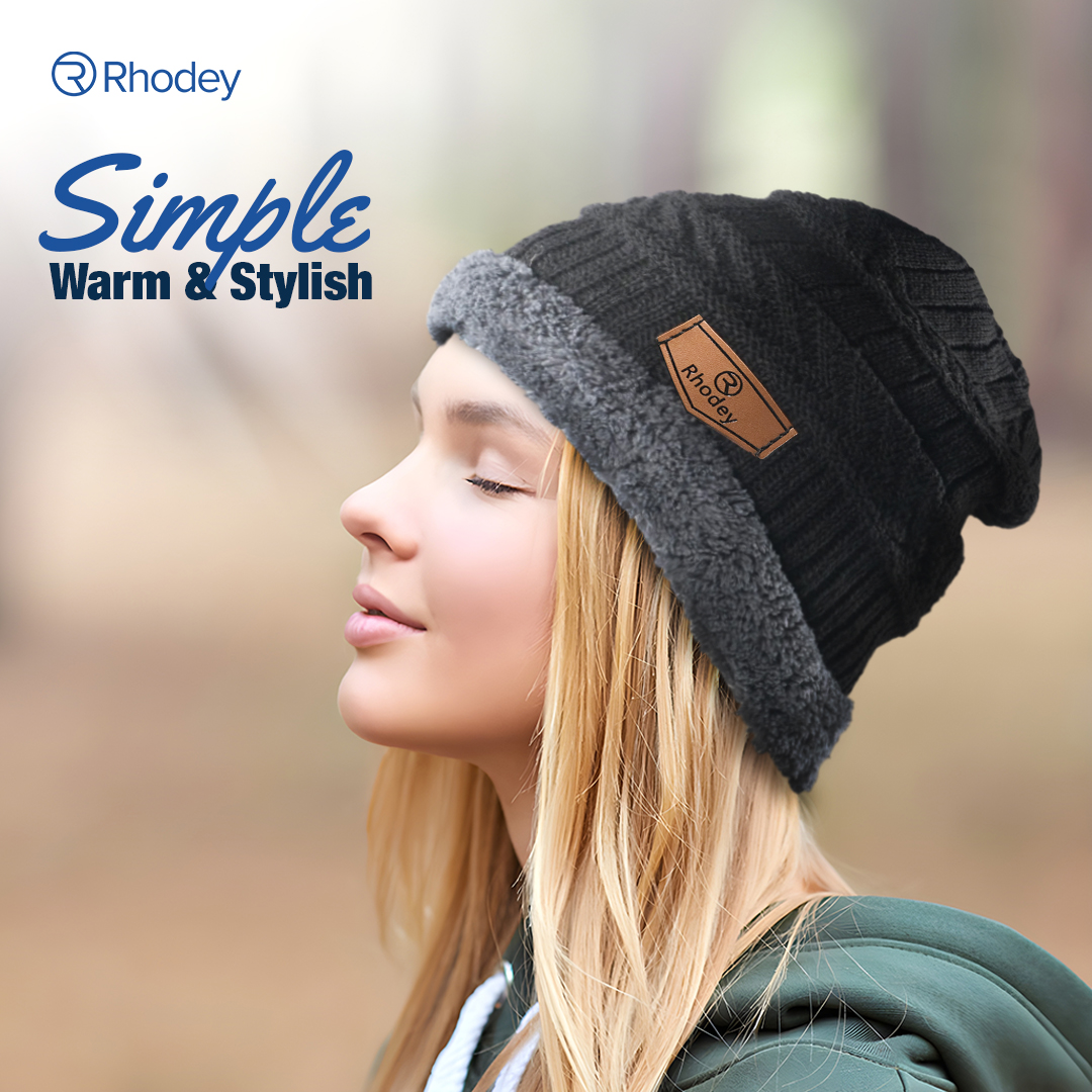 Rhodey Topi Kupluk Rajut Pria Wanita Poliester Winter Beanie Hat - R54