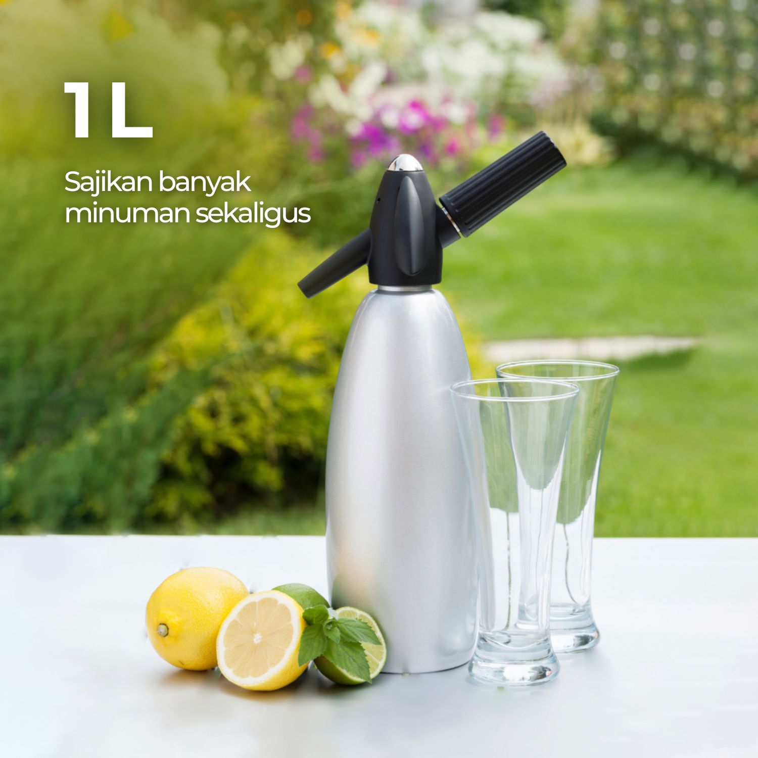 AFFORANY Botol Pembuat Soda Siphon Maker DIY Bartender CO2 1L - SD-MY