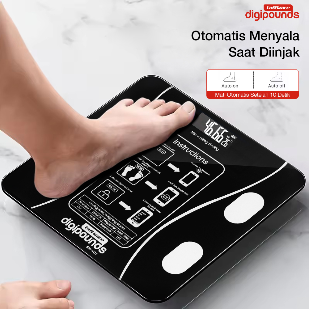 Taffware Digipounds Timbangan Badan Digital Scale 180kg - SH-Y01