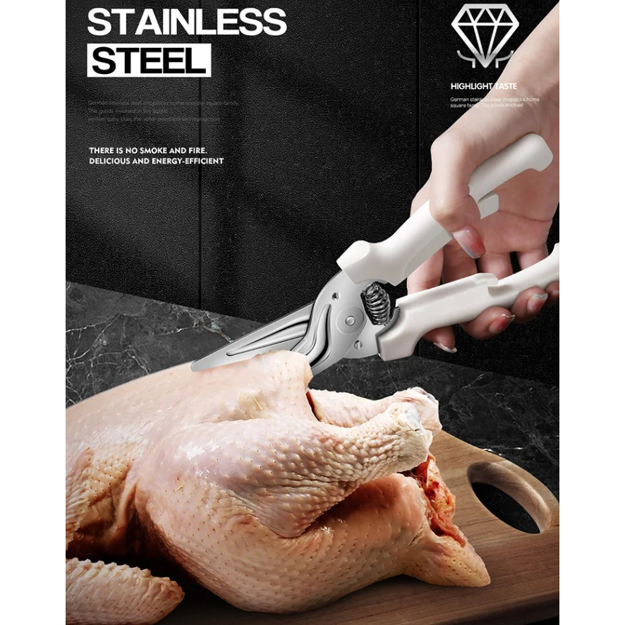 Huohou Gunting Dapur Serbaguna Stainless Steel Meat Kitchen Scissors - HU0260