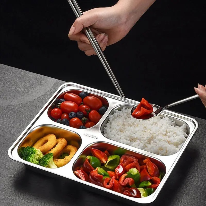 Januel Kotak Makan Fast Food Tray Container Stainless Steel 304 - Jn71