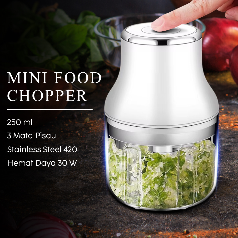 LEEWONG Food Chopper Electric Mini Three Layer Blade 250ml - HB-261