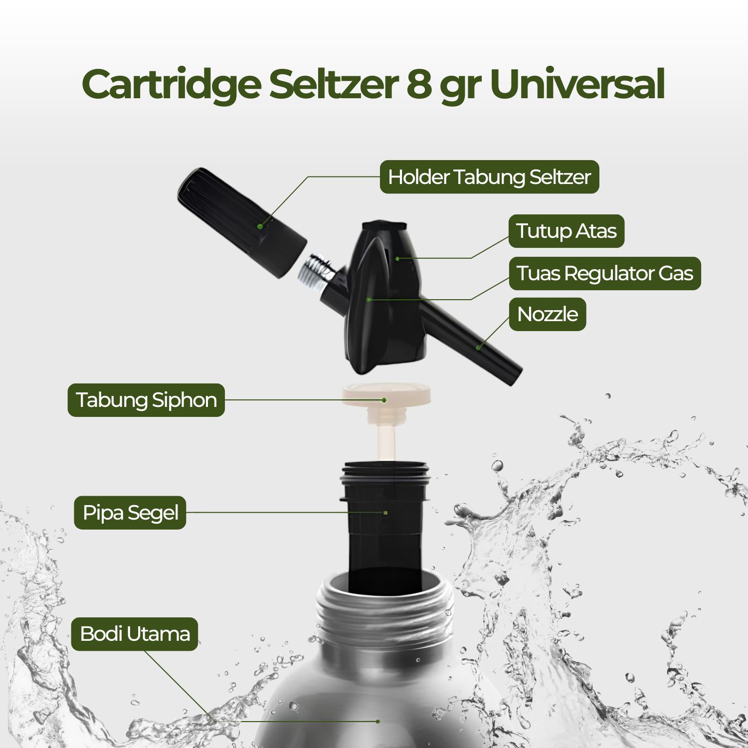 AFFORANY Botol Pembuat Soda Siphon Maker DIY Bartender CO2 1L - SD-MY