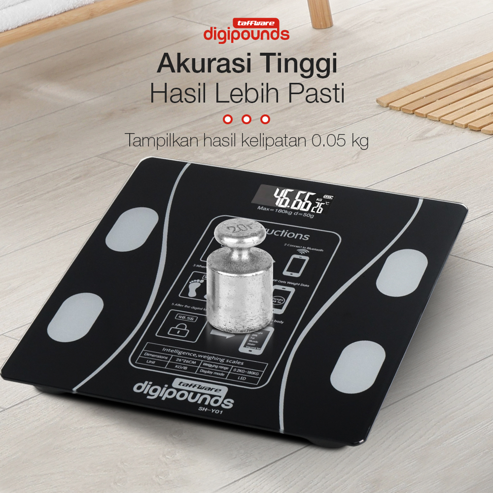 Taffware Digipounds Timbangan Badan Digital Scale 180kg - SH-Y01