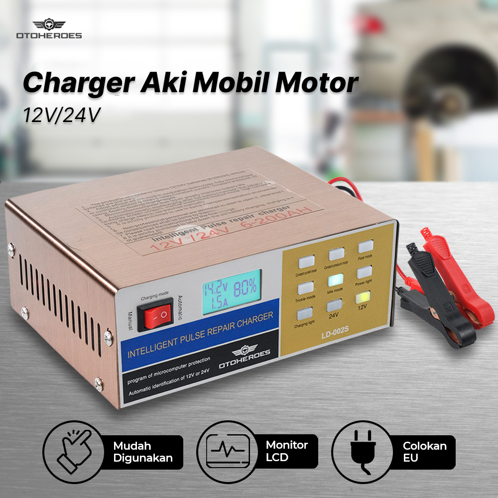 OTOHEROES Charger Aki Mobil Motor Intelligent Battery Charger 12V/24V - LD-002S