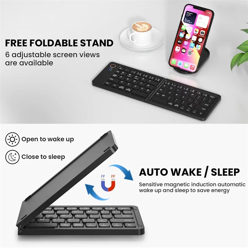 DIXSG Keyboard Wireless Foldable Bluetooth 5.1 Silent Click - B023