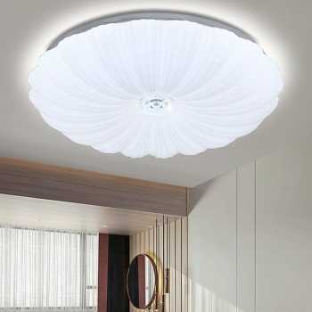 SQUSMAY Lampu Plafon LED Shell Dimmable 40W 3in1 Color with Remote - S-9269