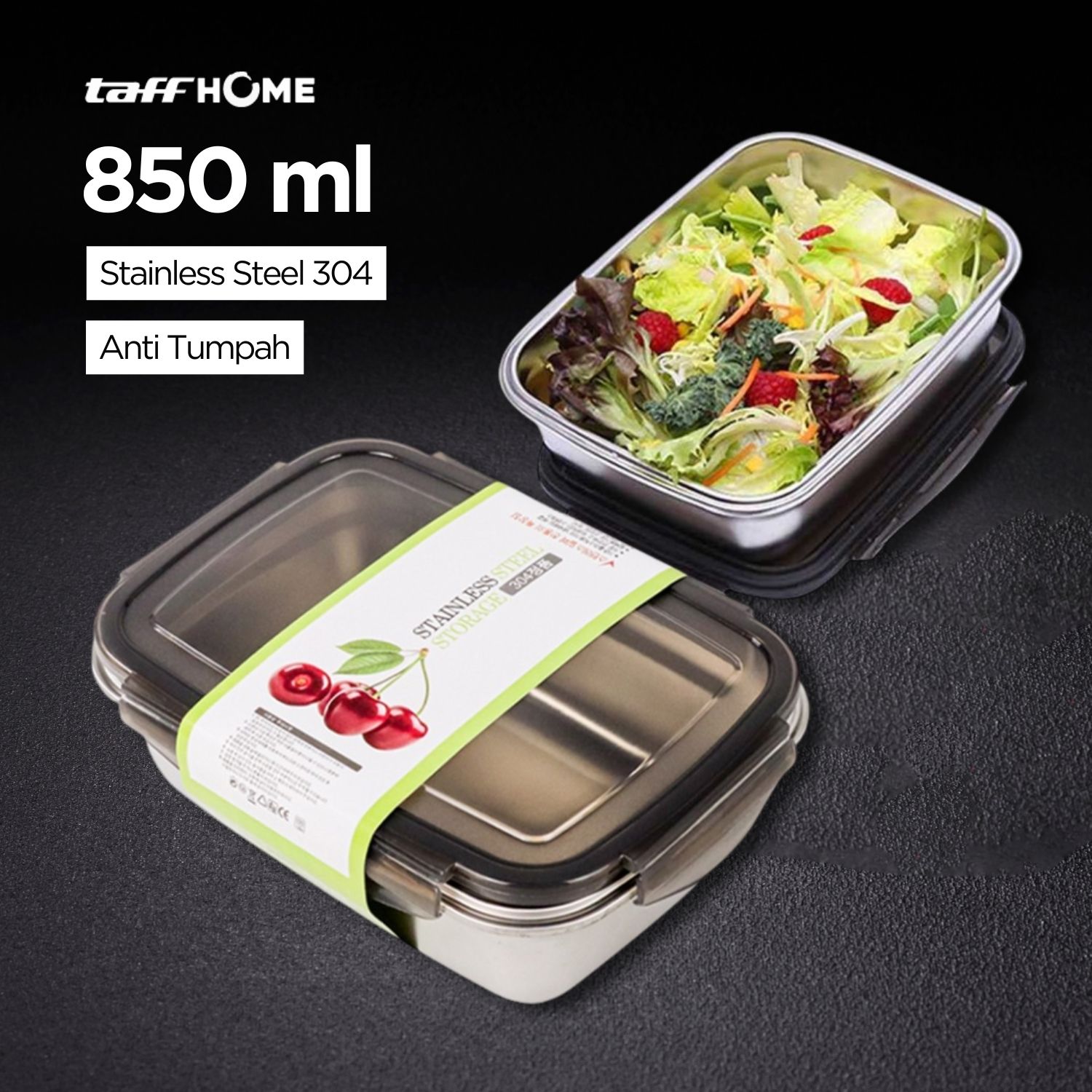 TaffHOME Kotak Makan Anti Tumpah Lunch Box Stainless Steel 304 - KT273