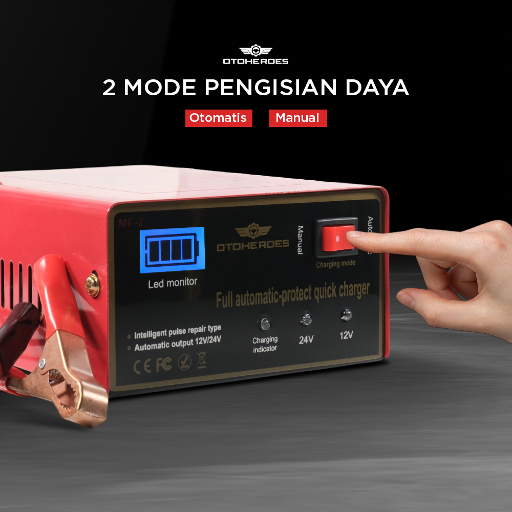 OTOHEROES Charger Aki Mobil Intelligent Battery Charger 12V/24V 10A - MF-2