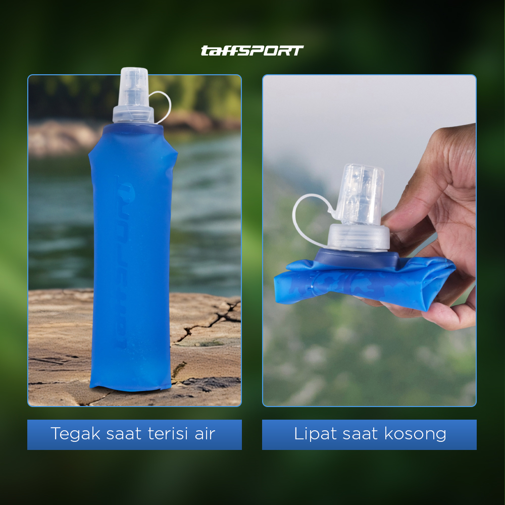 TaffSPORT Botol Minum Lipat Soft Flask Foldable Water Bottle 500ml - TF-50