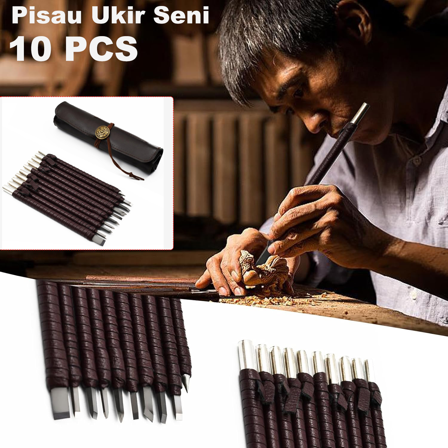 KTUCN Pisau Ukir Seni Pahat Carving Tool Tungsten Steel 10 PCS - K10