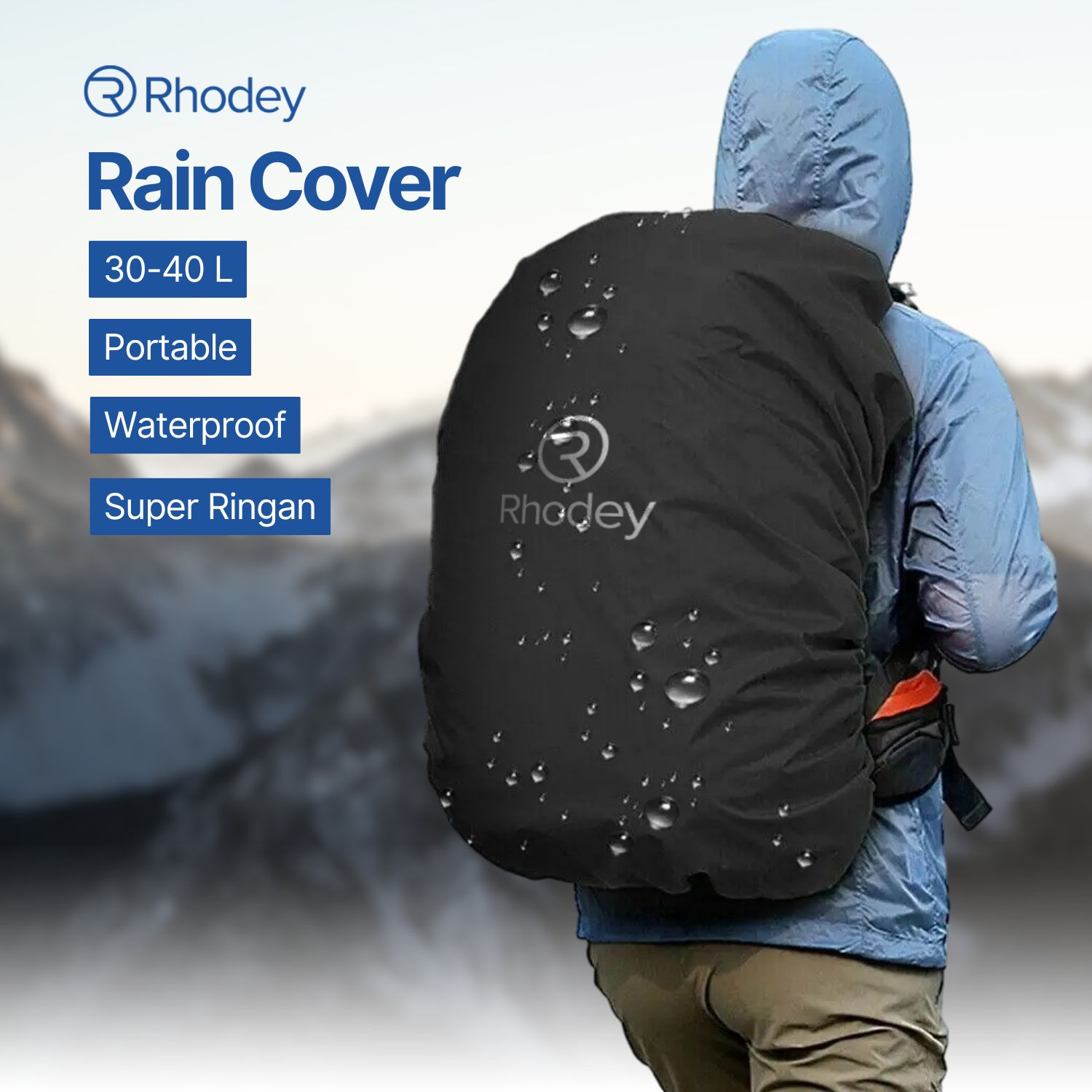 Rhodey Rain Cover Bag Waterproof Universal Jas Hujan Tas Ransel - WB20