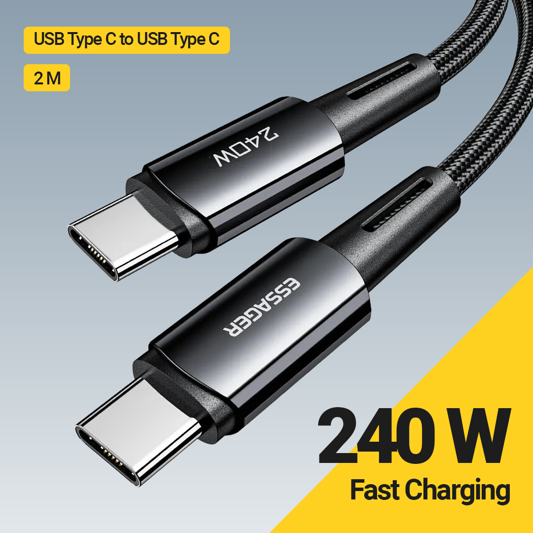 ESSAGER Kabel Data USB Type C to Type C PD Fast Charging 240W - ES-X16