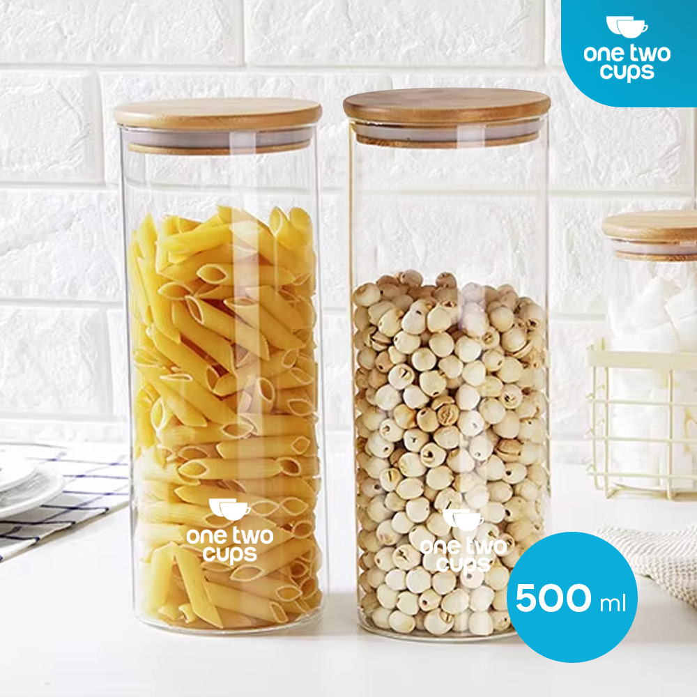 One Two Cups Toples Kaca Penyimpanan Makanan Kedap Udara Storage Jar - GH1270