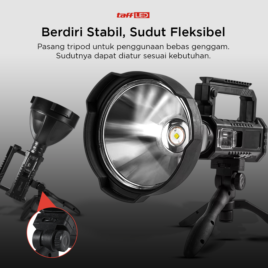 TaffLED Senter LED Multifungsi XHP50 Tripod Flashlight IPX6 20W - W591