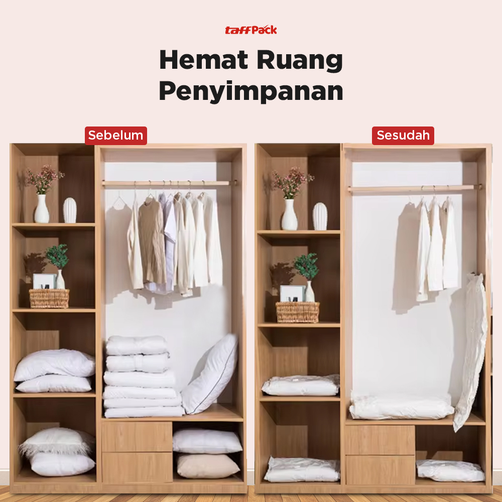 TaffPACK Kantong Plastik Vakum Pakaian Multifungsi Vacuum Bag 1 PCS - YB11